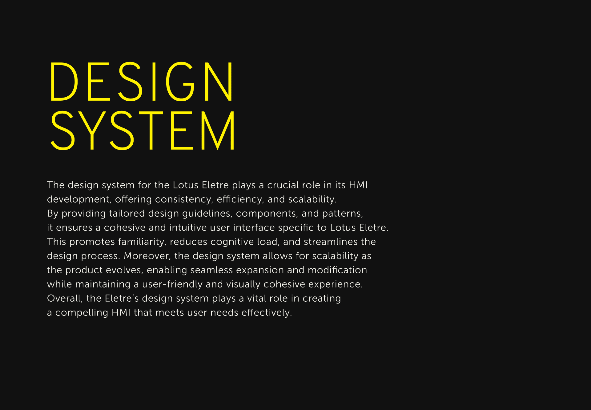 The Lotus Eletre Design System text
